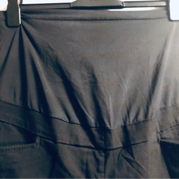 Stork & Babe XL Black Maternity High Rise Panel Straight Leg Pants Pockets - Picture 8 of 16